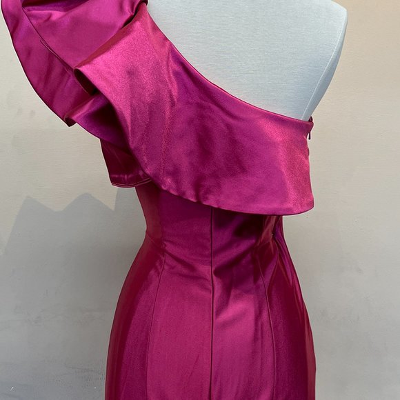 NEW LONG ROYAL BLUE MERMAID ONE SHOULDER SLEEVELESS DRESS WITH SIDE SLIT AC5042 - Picture 7 of 8